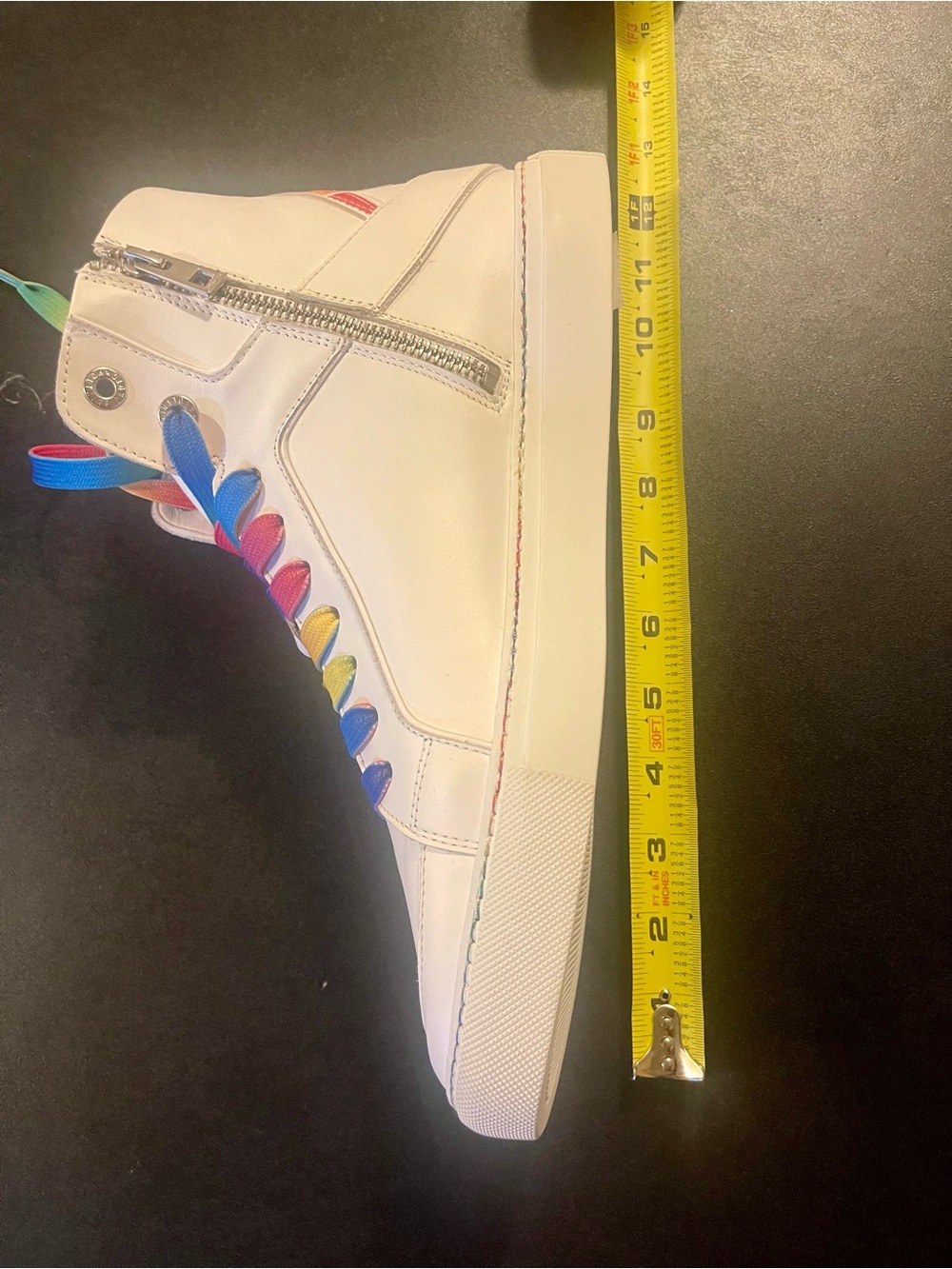 NIB ZADIG & VOLTAIRE ZV1747 HIGH FLASH PRIDE 100% LEATHER SNEAKERS UNISEX EU 43 - Picture 15 of 17